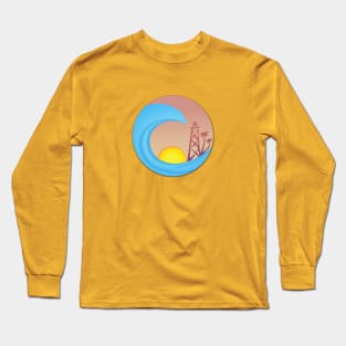 Huntington Beach, California Pastel Design Graphic Long Sleeve T-Shirt